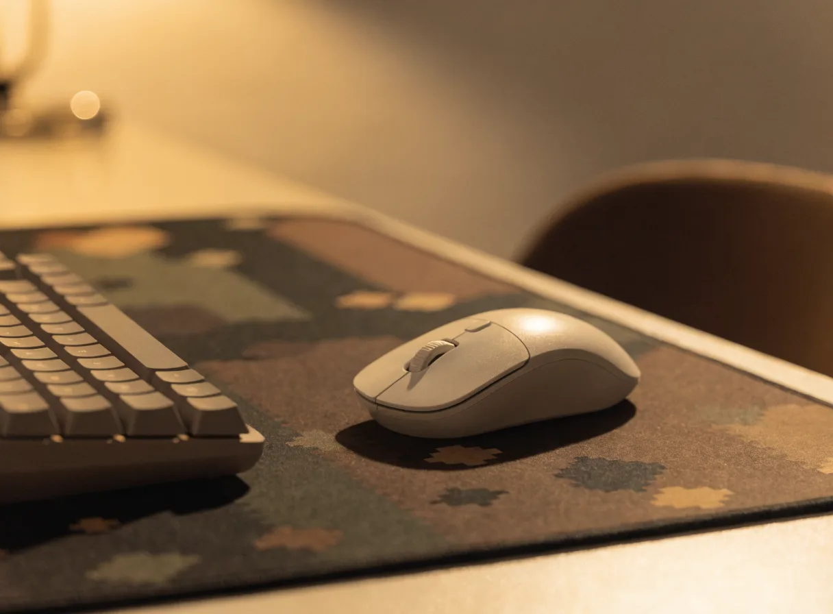Arbeitsplatz mit Retro & Gaming-Mauspad